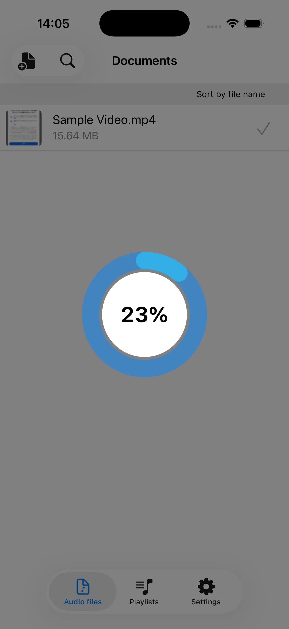 Conversion progress