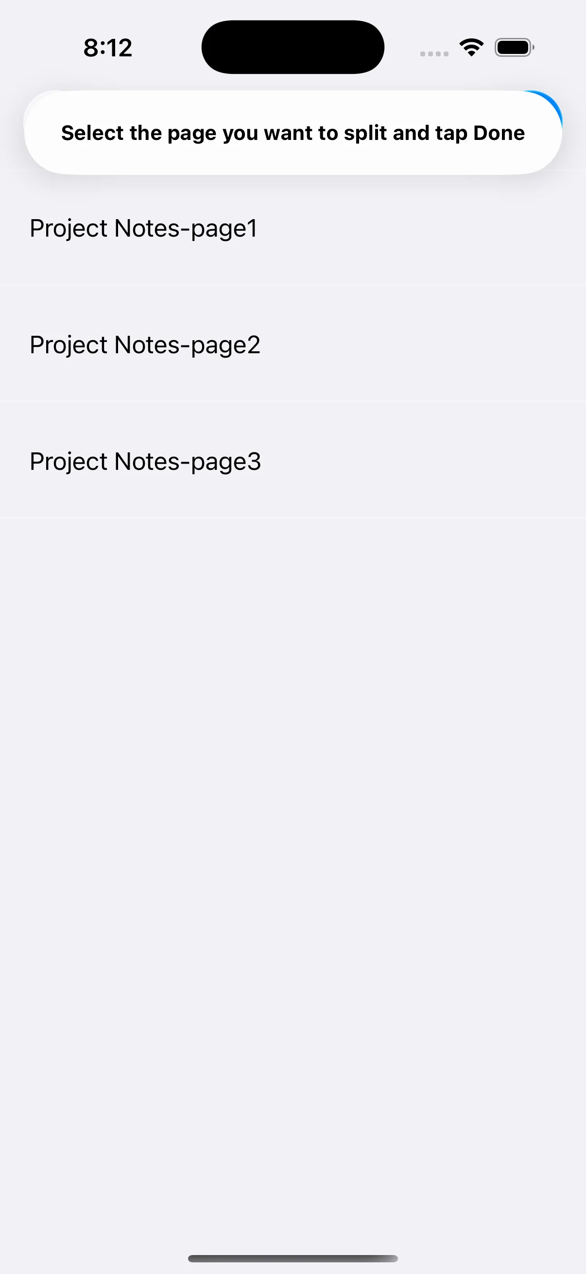 Selecting PDF pages to save as separate files