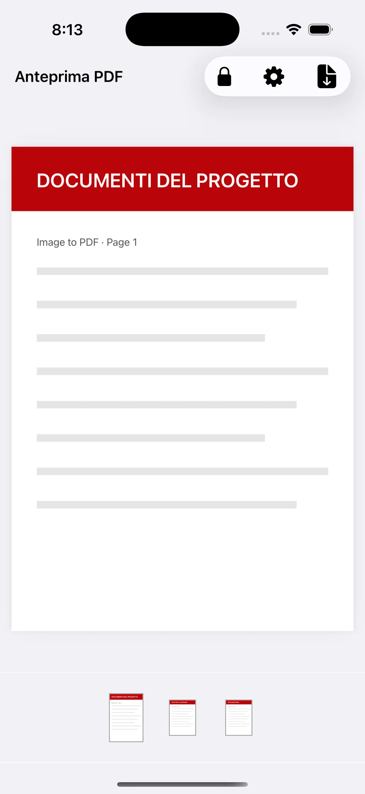 Anteprima di un PDF di tre pagine
