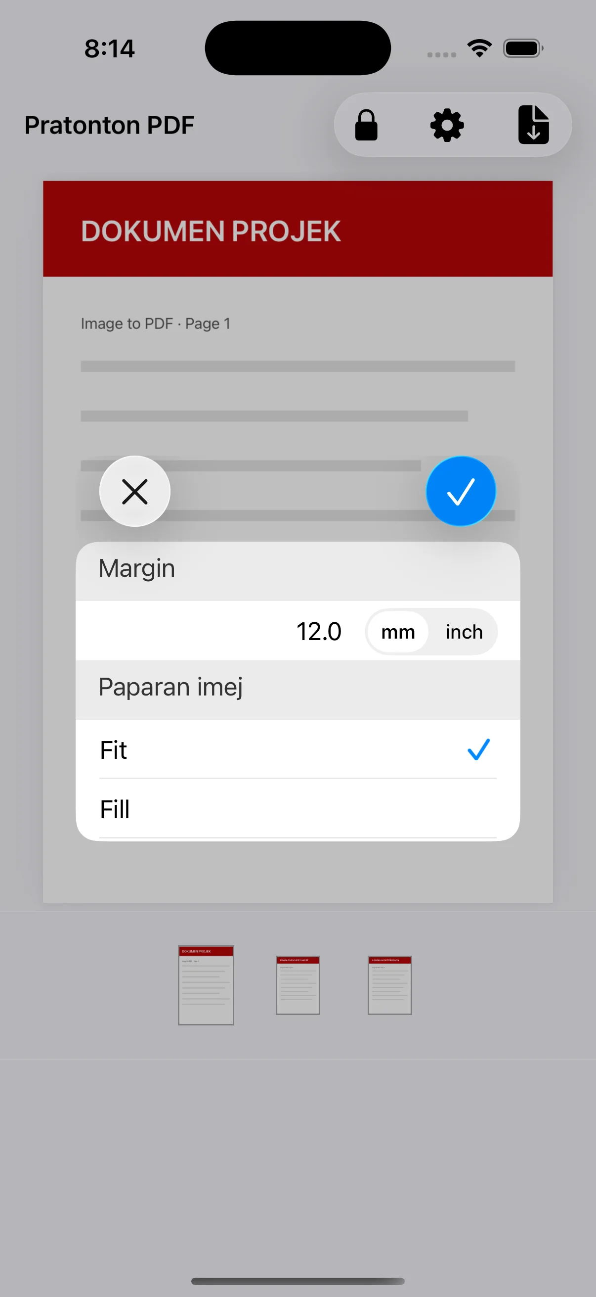 Tetapan Premium untuk margin, unit dan Fit/Fill