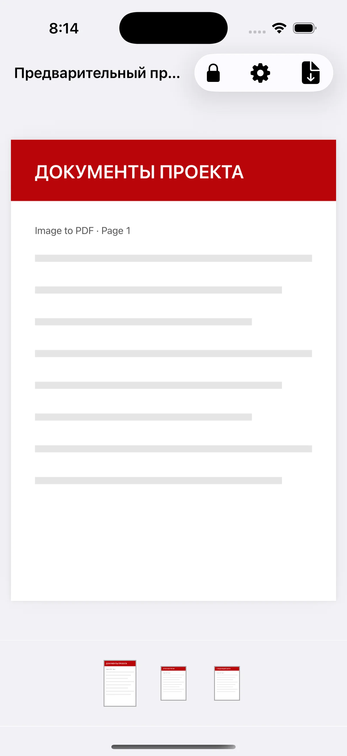 Предпросмотр трёхстраничного PDF