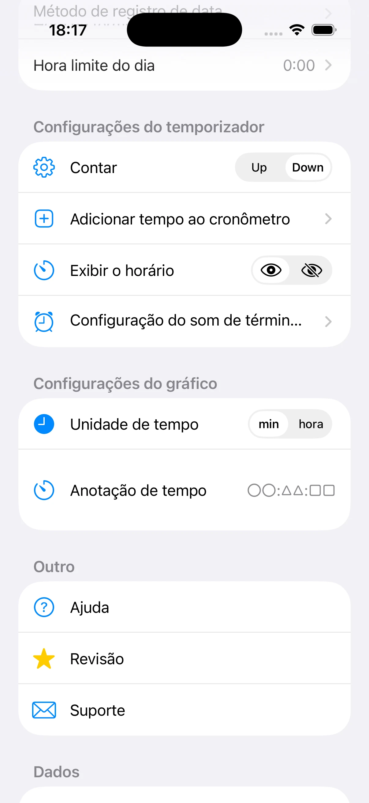 Ajustes de contagem, som final e exibição dos gráficos