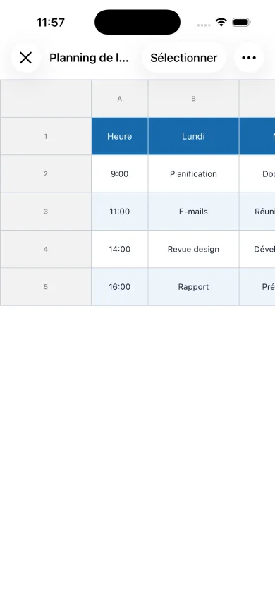 Créer des plannings et horaires