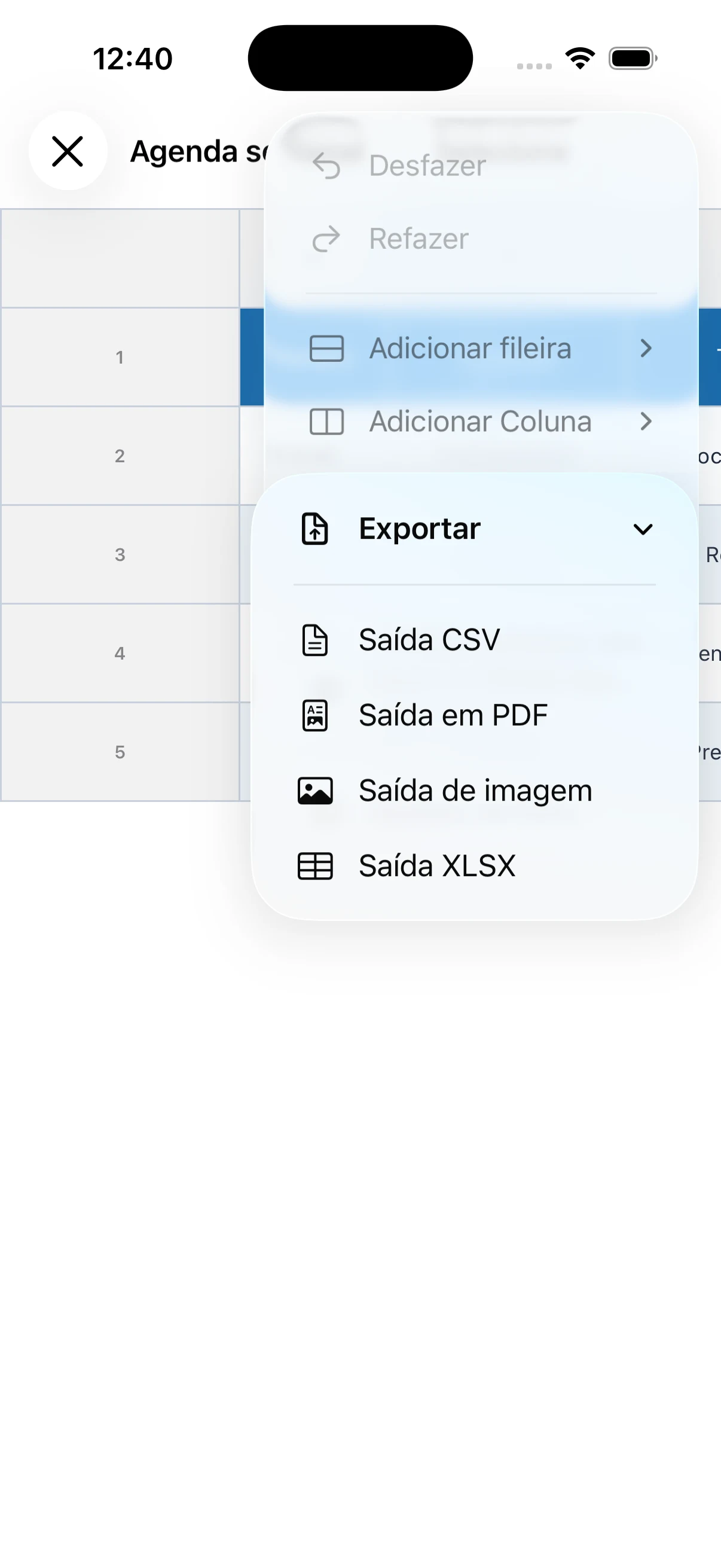 Como exportar tabelas em CSV, PDF ou Excel