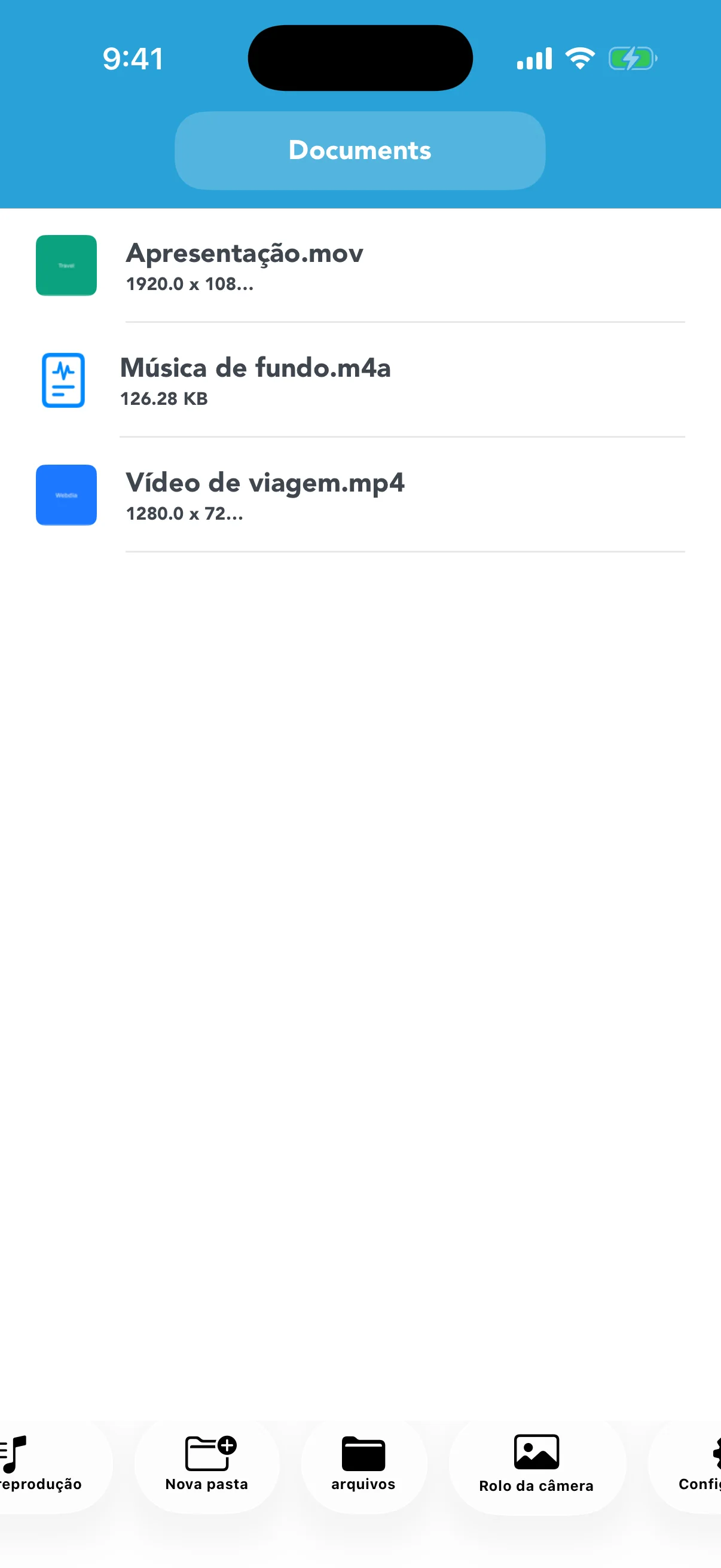 Vídeos e áudio prontos para conversão