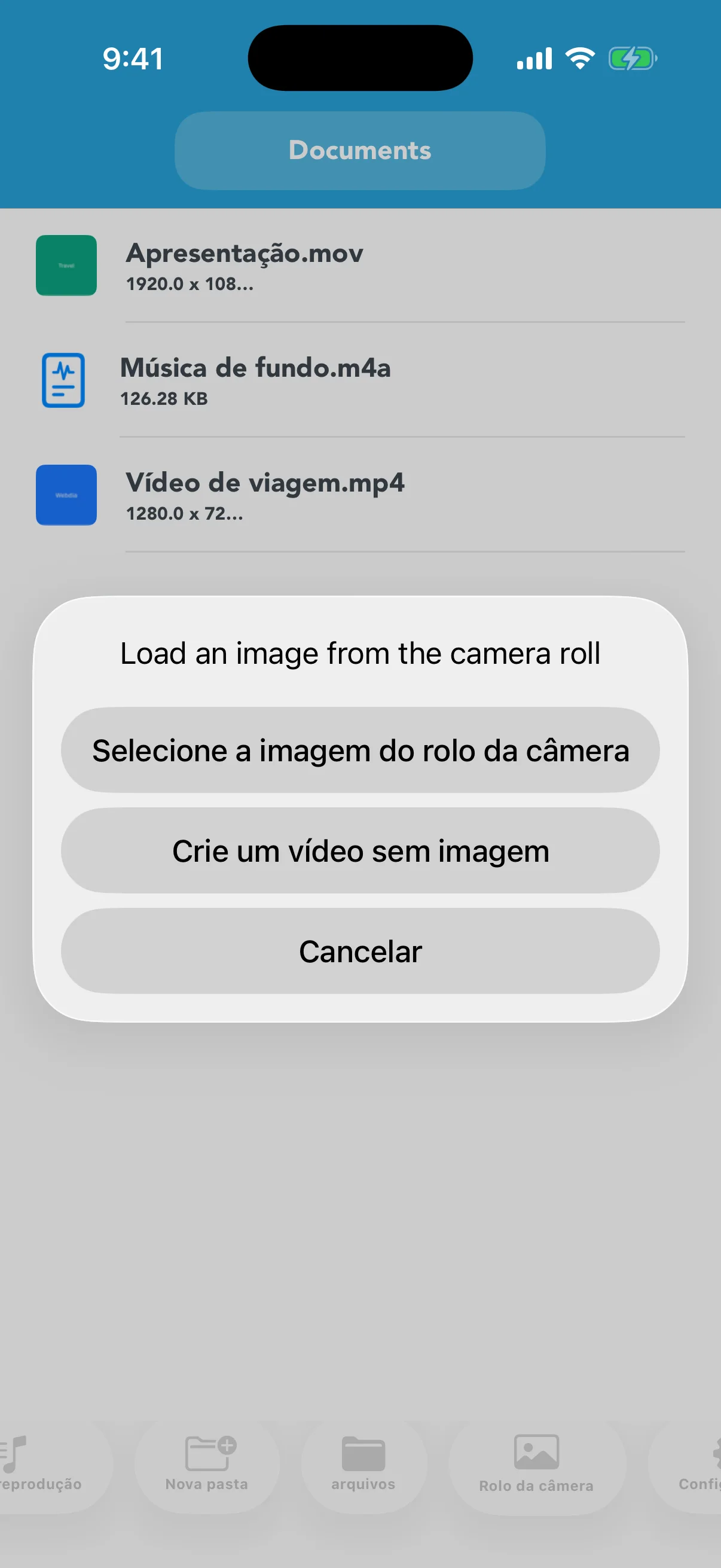 Criar vídeo de áudio com imagem ou sem ela