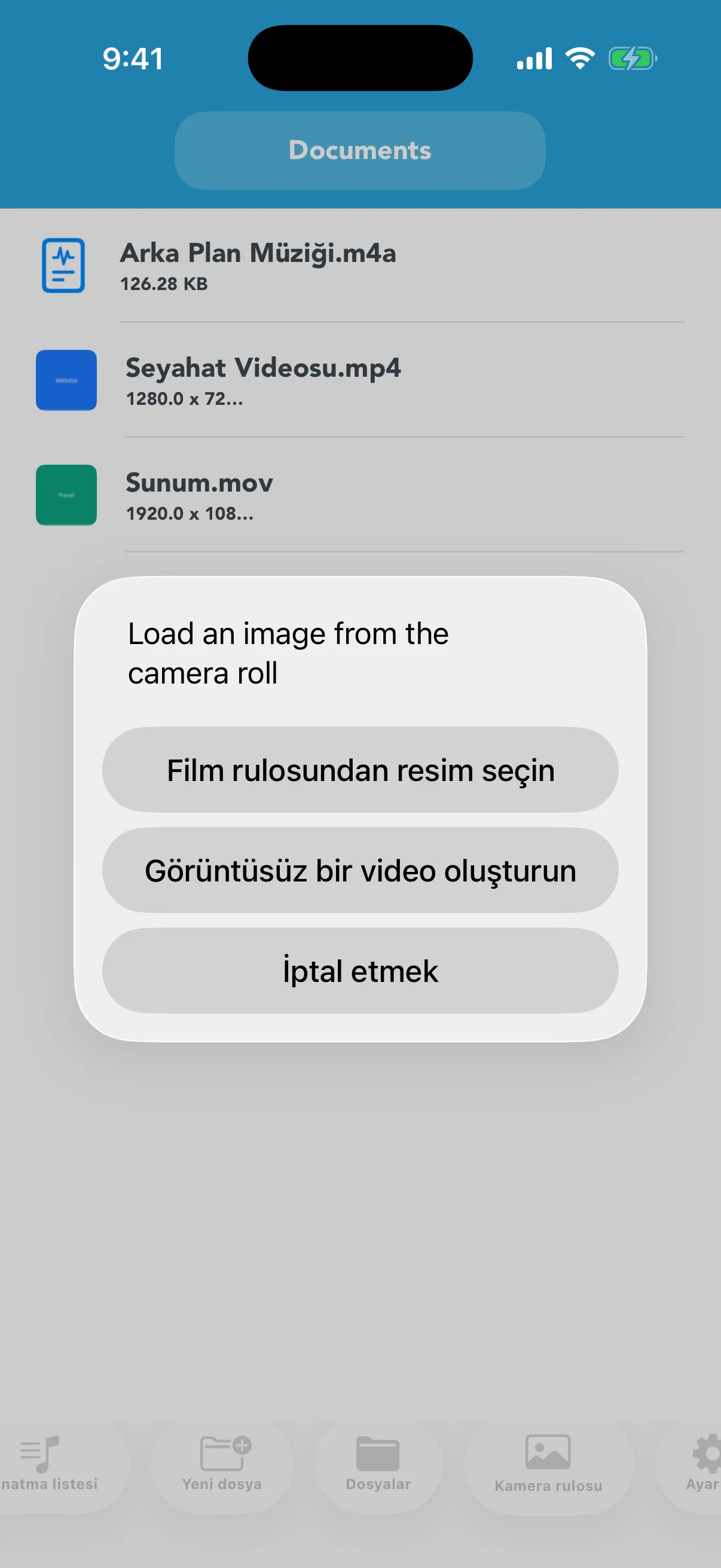 Ses dosyasını görselli veya görselsiz videoya dönüştürme